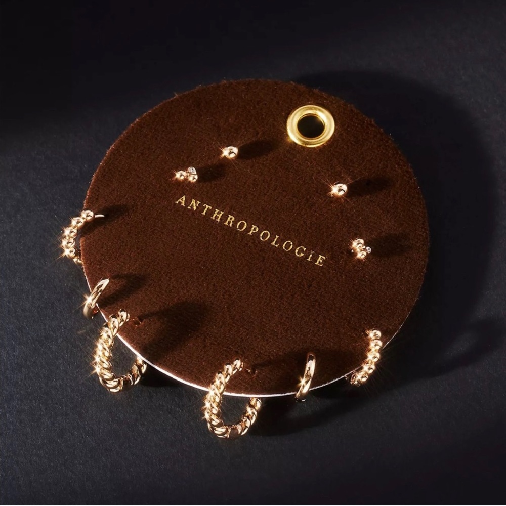 Anthropologie Gold Earring Set